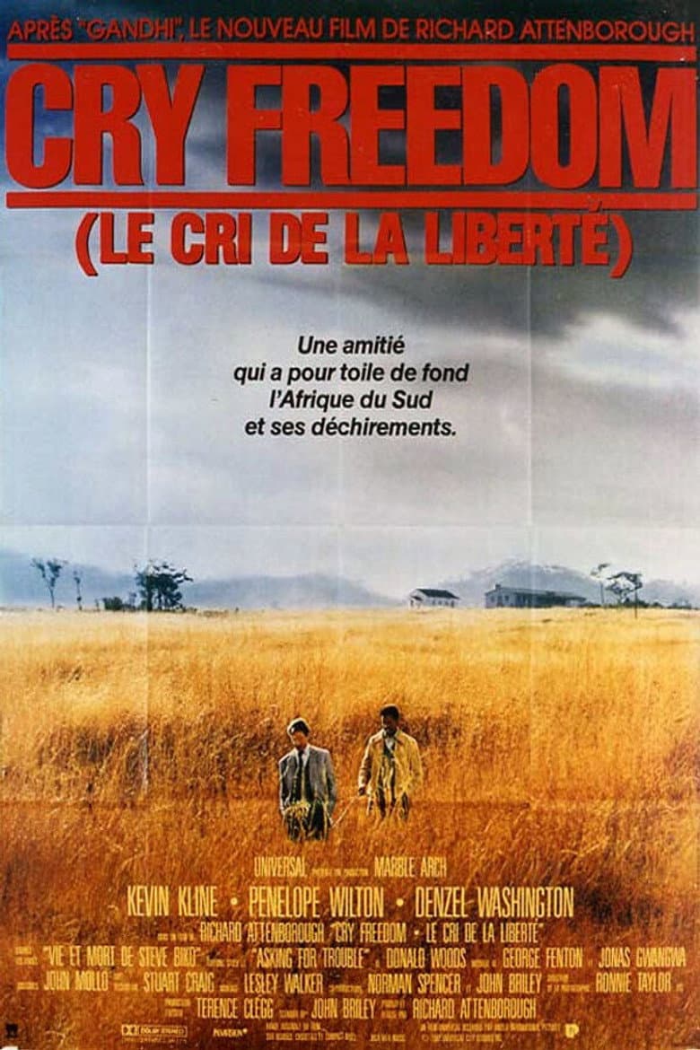 Affiche de Cry Freedom - Le cri de la liberté