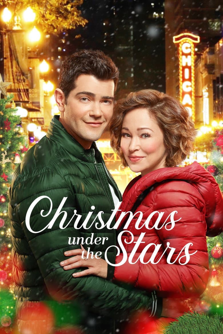 Affiche de Noël sous un ciel étoilé